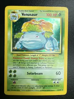 Venusaur Base Set Holo Rare 15/102 - Pokemon TCG 1999 WOTC Vintage Card HP - Image 1