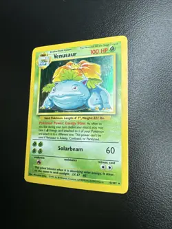 Venusaur Base Set Holo Rare 15/102 - Pokemon TCG 1999 WOTC Vintage Card HP - Image 3