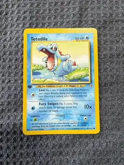 Totodile 81/111 Neo Genesis 1st Edition Pokemon Card - MP Small Dent See Images - Image 1