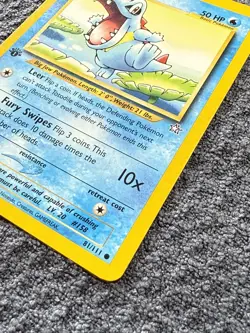 Totodile 81/111 Neo Genesis 1st Edition Pokemon Card - MP Small Dent See Images - Image 3