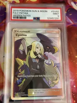 Pokemon Card Cynthia SV82/SV94 Hidden Fates PSA 9 - Image 1