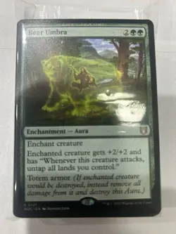 Bear Umbra NM, English MTG Commander: Wilds of Eldraine - Image 1