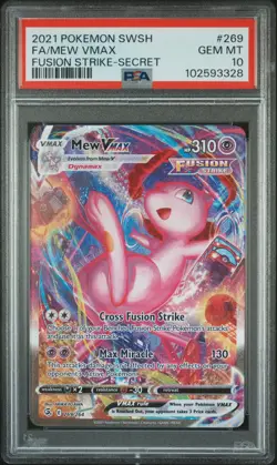 2021 POKEMON SWORD & SHIELD FUSION STRIKE SECRET #269 FULL ART/MEW VMAX PSA 10 - Image 1