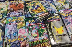 Pokemon TCG Booster 13 Pack Lot; Crown Zenith+ Celebrations+Evolving Skies New - Image 1