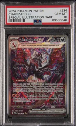 2024 POKEMON PAF EN-PALDEAN FATES SPECIAL ILLUSTRATION RARE CHARIZARD EX PSA 10 - Image 1