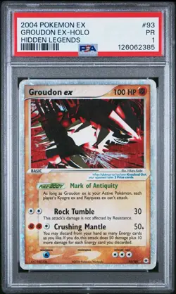 PSA 1 Groudon EX Hidden Legends Holo Foil Rare 93/101 2004 Pokemon PR - Image 1