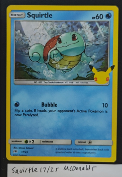 Pokemon TCG Squirtle 017/025 McDonald's 25th Anniversary Holo Near Mint NM 2021 - Image 1