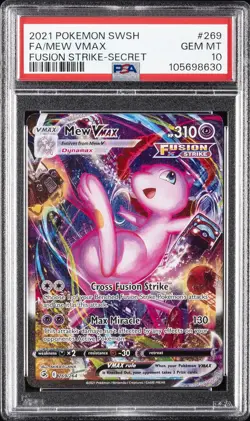 2021 POKEMON SWORD & SHIELD FUSION STRIKE SECRET #269 FULL ART/MEW VMAX PSA 10 - Image 1