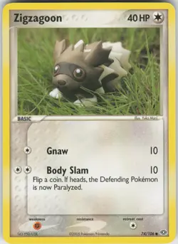 Pokemon Zigzagoon 74/106 Emerald Common NM - Image 1