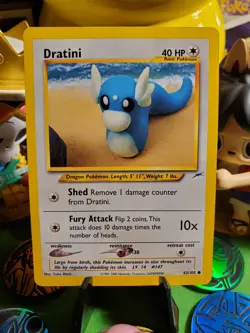 Pokemon TCG Vintage 2002 Neo Destiny Set Dratini 63/105 NM/M Non Holo Rare Card - Image 1