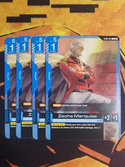Gundam Card Game Zechs Merquise ST02-011 C Wings Of Advance Playset Of 4 NM - Image 1