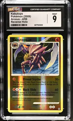 CGC 9 Kabutops 4/99 Reverse Holo Arceus Pokemon Card - Image 1