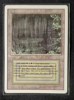 MtG Magic the Gathering Revised Edition 1994 Bayou Dual Land Lightly played - Image 1