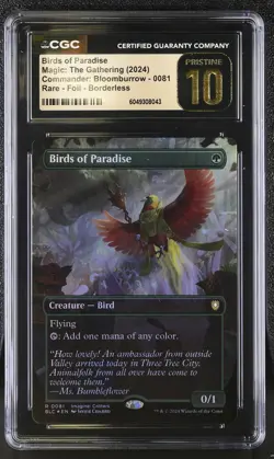 BIRDS OF PARADISE Bloomburrow Borderless Foil Rare CGC Pristine 10 MTG - Image 1