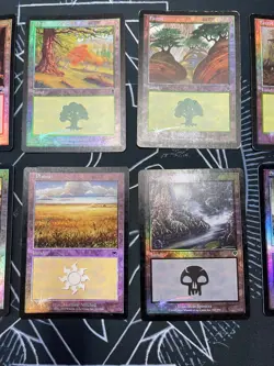 MTG, Magic retro border 10 vintage FOIL land lot. Onslaught, Invasion, Odyssey - Image 3