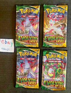 Pokemon TCG Sealed Booster Packs 4 Evolving Skies New Sealed/unweighted - Image 1