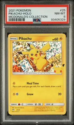 PIKACHU 2021 POKEMON MCDONALDS COLLECTION #25 HOLO PSA 8 💎 💎 💎 - Image 1