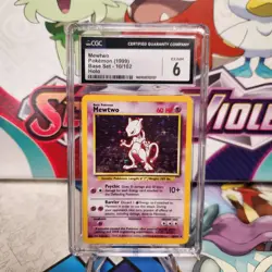 CGC 6 Mewtwo 10/102 Holo Rare - Base Set - Pokemon TCG - SHIPS FAST - Image 1
