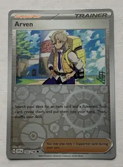 Pokemon Scarlet & Violet Base Arven 166/198 Reverse Holo NM - Image 1
