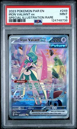 POKEMON PSA 9 MINT 2023 SV Paradox Rift Iron Valiant ex 249/182 SIR - Image 1