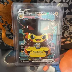 Pokemon Greymon (Digimon) Pikachu Vcos Full Alt Art Fan Art Near Mint - Image 3