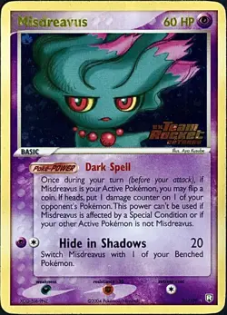 HP Stamped Misdreavus | Rev. Holo Rare | Pokemon EX Team Rocket Returns 25/109 - Image 1