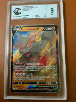 Carte Pokemon gradee 9 CCC- Arcanin de Hisui V 090/195 - Tempete Argentee EB12 - Image 1
