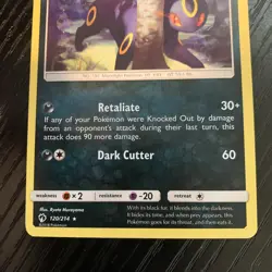 Pokemon TCG Umbreon Lost Thunder 120/214 Non Holo Rare - Image 4