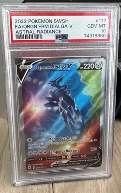 2022 Pokemon Astral Radiance Ultra Rare Origin Forme Dialga V #177 PSA 10 - Image 1