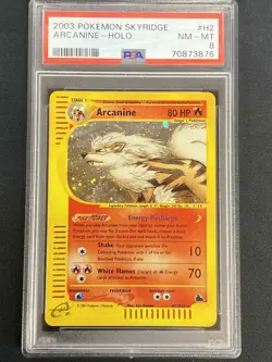 2003 Pokemon Arcanine H2 Holo Foil Skyridge PSA 8 - Image 1