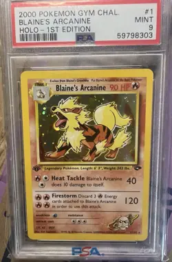 Pokemon TCG Blaine's Arcanine Gym Challenge 1st Edition PSA 9 - Image 1