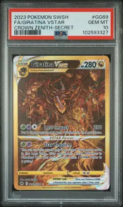 2023 POKEMON SWORD & SHIELD CROWN ZENITH SECRET FULL ART/GIRATINA VSTAR PSA 10 - Image 1