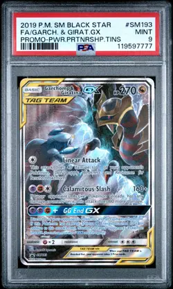 2019 POKEMON SM BLACK STAR PROMO #SM193 FULL ART/GARCHOMP & GIRATINA GX PSA 9 - Image 1