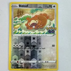 Bidoof (Peelable Ditto) 059/078 Pokemon GO Reverse Holo (NM) 2022 - Image 2