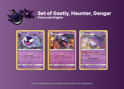 GENGAR GASTLY HAUNTER 3 CARD EVOLUTION SET 2022 SWSH Lost Origin HOLO Pokemon - Image 1
