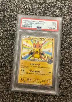 Pokemon TCG Card Mega Tokyo’s Pikachu Promo Japanese Poncho Charizard PSA 9￼ - Image 1