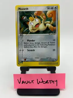 2003 Pokemon Black Star Promo 013 Meowth Holo Nintendo E-Reader Series Card - Image 1