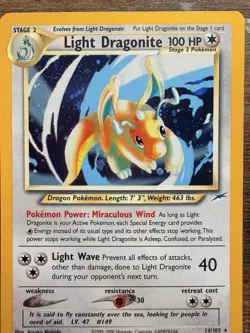 Pokemon TCG Light Dragonite Neo Destiny 14 Holo Unlimited Rare Card - Image 4