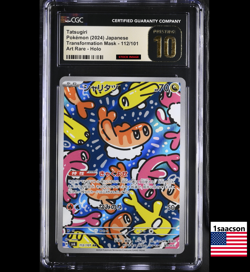 PRISTINE CGC 10 Tatsugiri AR 112 sv6 Transformation Japanese Pokemon Card Psa - Image 1