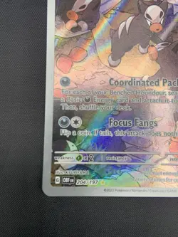 Pokemon Card Houndour 204/197 Illustration Rare Scarlet & Violet Obsidian Flames - Image 4