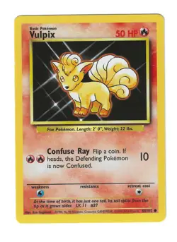 Vulpix Base Set (68/102) Error CORRECTED 50 HP Moderately Played Pokemon Card - Image 1