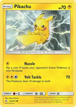 Pikachu 66/236 S&M Cosmic Eclipse Common PERFECT MINT! Pokemon - Image 1
