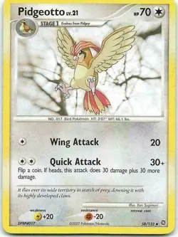 Pidgeotto 58/132 D&P Secret Wonders Uncommon PERFECT MINT! Pokemon - Image 1