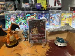 Pokemon Destined Rivals DRI EN Team Rockets Meowth 203/182 Illustration Rare NM - Image 2