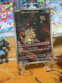 Pokemon Destined Rivals DRI EN Team Rockets Meowth 203/182 Illustration Rare NM - Image 4