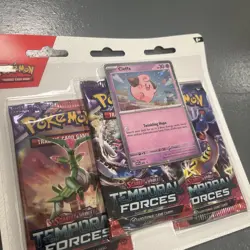 Pokemon TCG Scarlet & Violet TEMPORAL FORCES 3 Pack Blister Cleffa Sealed - Image 3