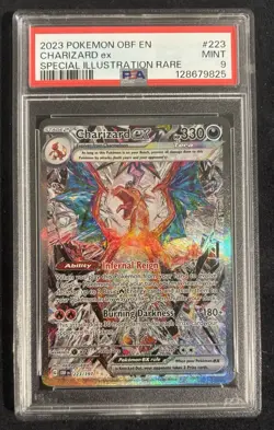 Pokemon TCG Charizard ex 223/197 SV03: Obsidian Flames Holo PSA 9 - Image 1