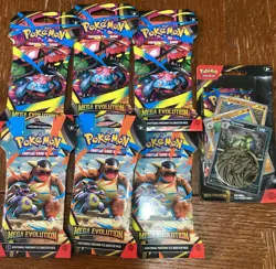 Pokemon Mega Evolution Sleeved Booster Pack (6) + Checklane Blister (1) Sealed - Image 1