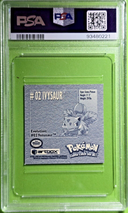 PSA 9 Mint 1999 Pokemon ~ Ivysaur ~ Stickers Series 1 #2 - Image 2