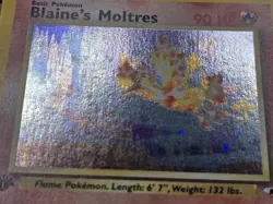 1st Edition Blaine's Moltres 1/132 Gym Heroes Holo Rare Vintage Pokemon SWIRL - Image 5